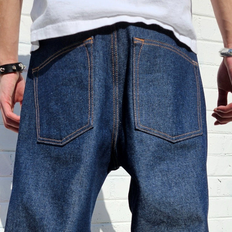 Neo Blue Double Knee Baggy Jeans
