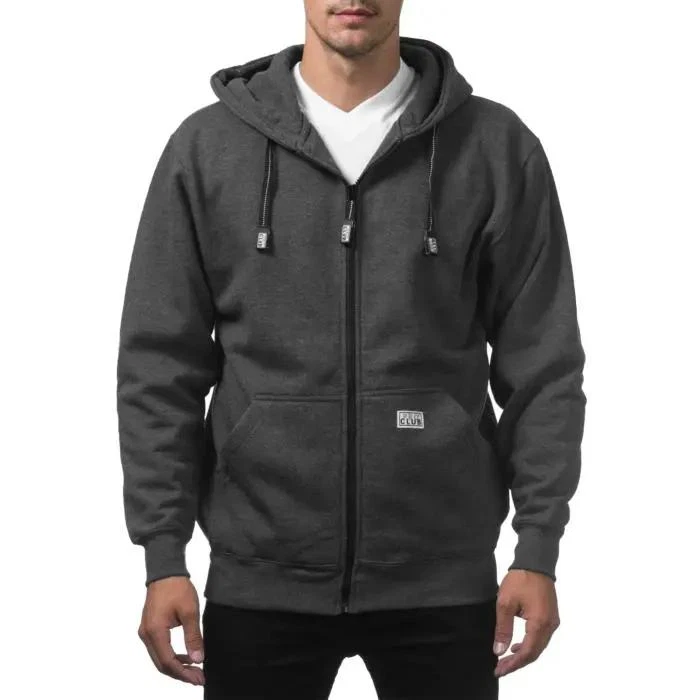 Pro Club Men's Heavyweight Full Zip Fleece Hoodie