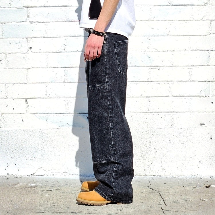 Neo Blue Double Knee Baggy Jeans