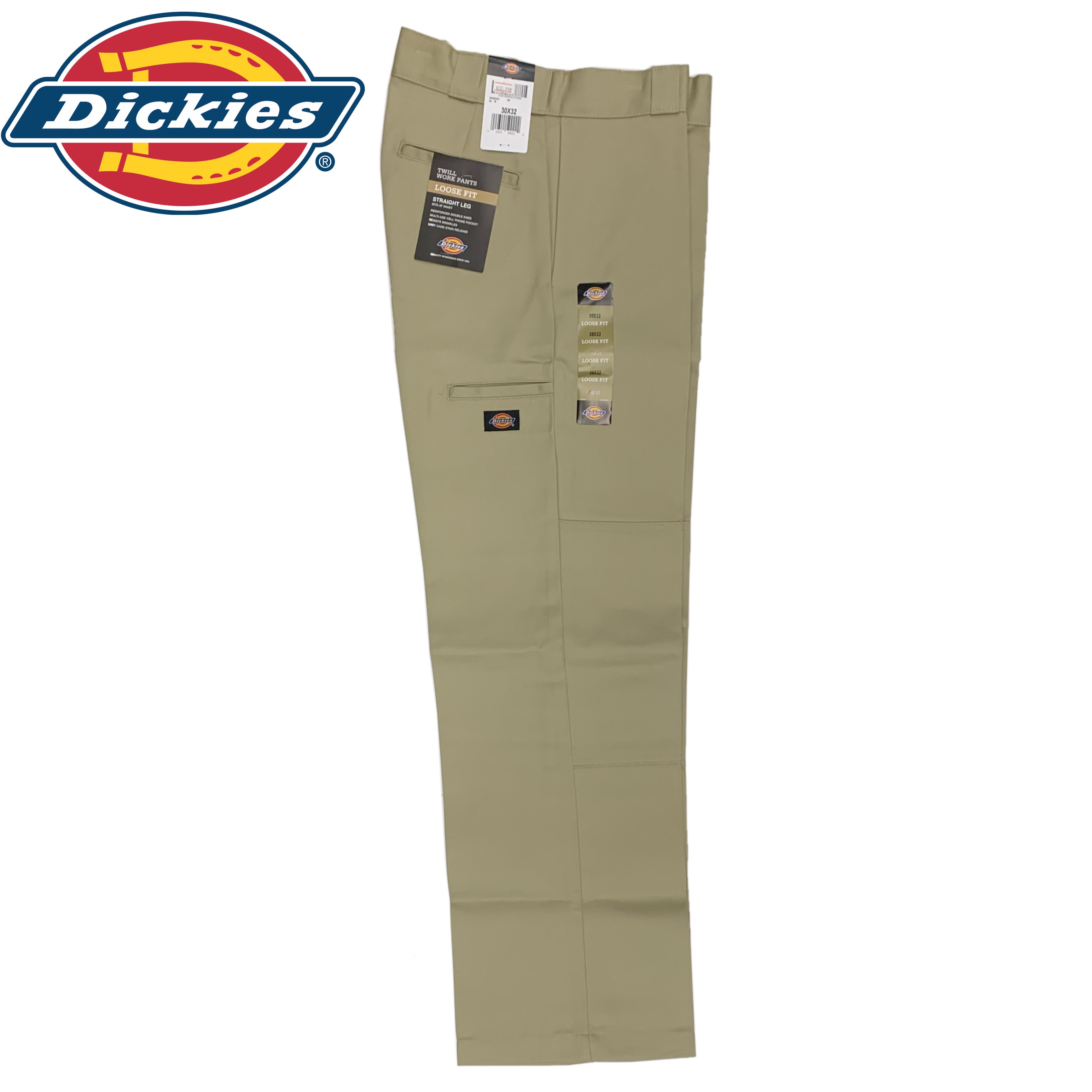 Dickies Loose Fit Double Knee Work Pants Charcoal Khaki White Size 28 or 32