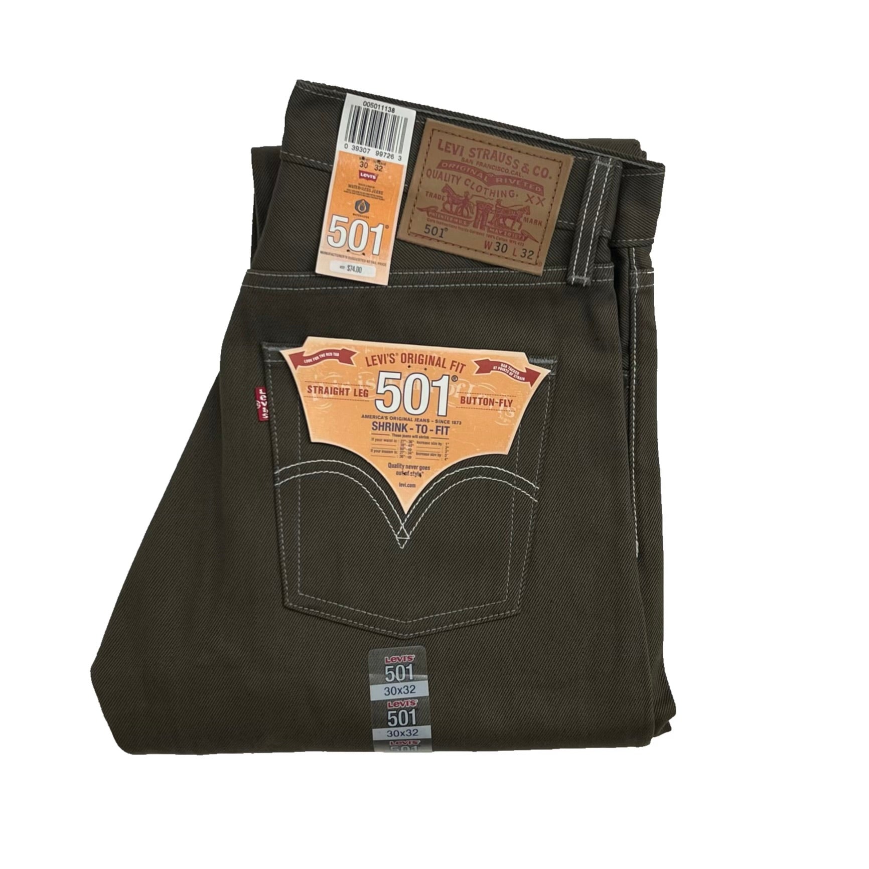 Levi's 501 ShrinktoFit British Dark Olive 1138