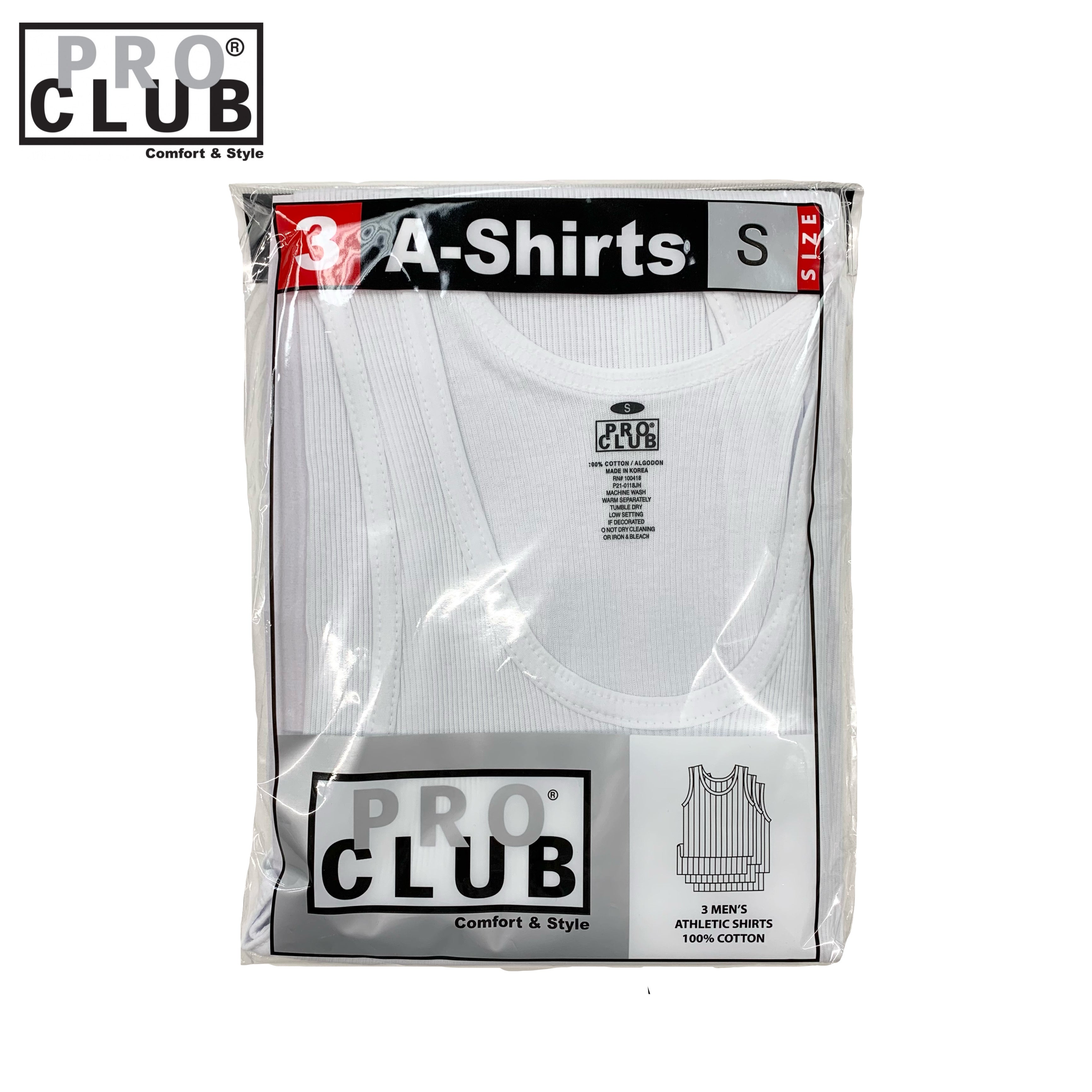 Pro Club Men's Premium Ringspun Cotton Ribbed A-Shirt (Muscle Shirt)