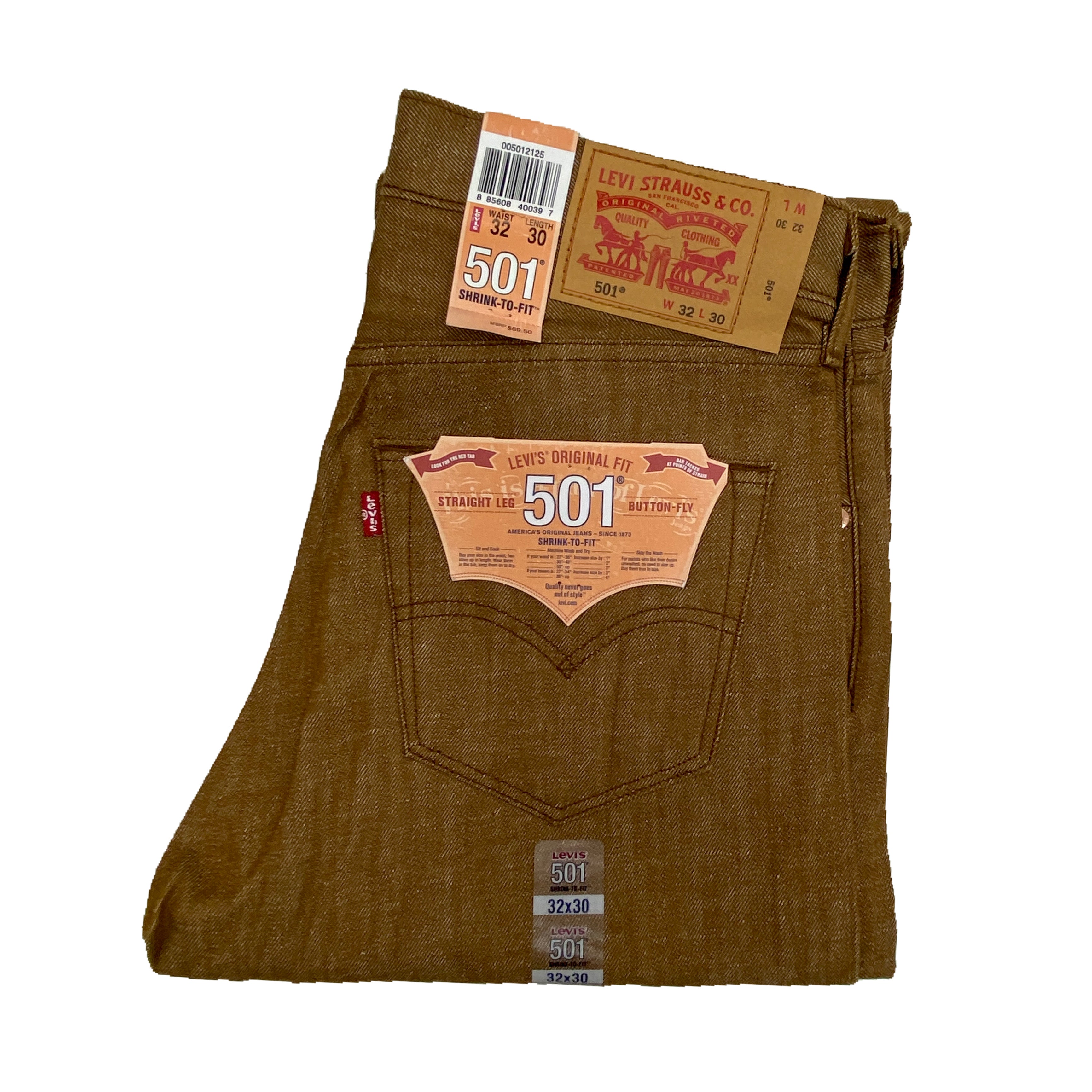 Tan 501 Jeans Shrink To Fit Levi's 501 Size 30 44