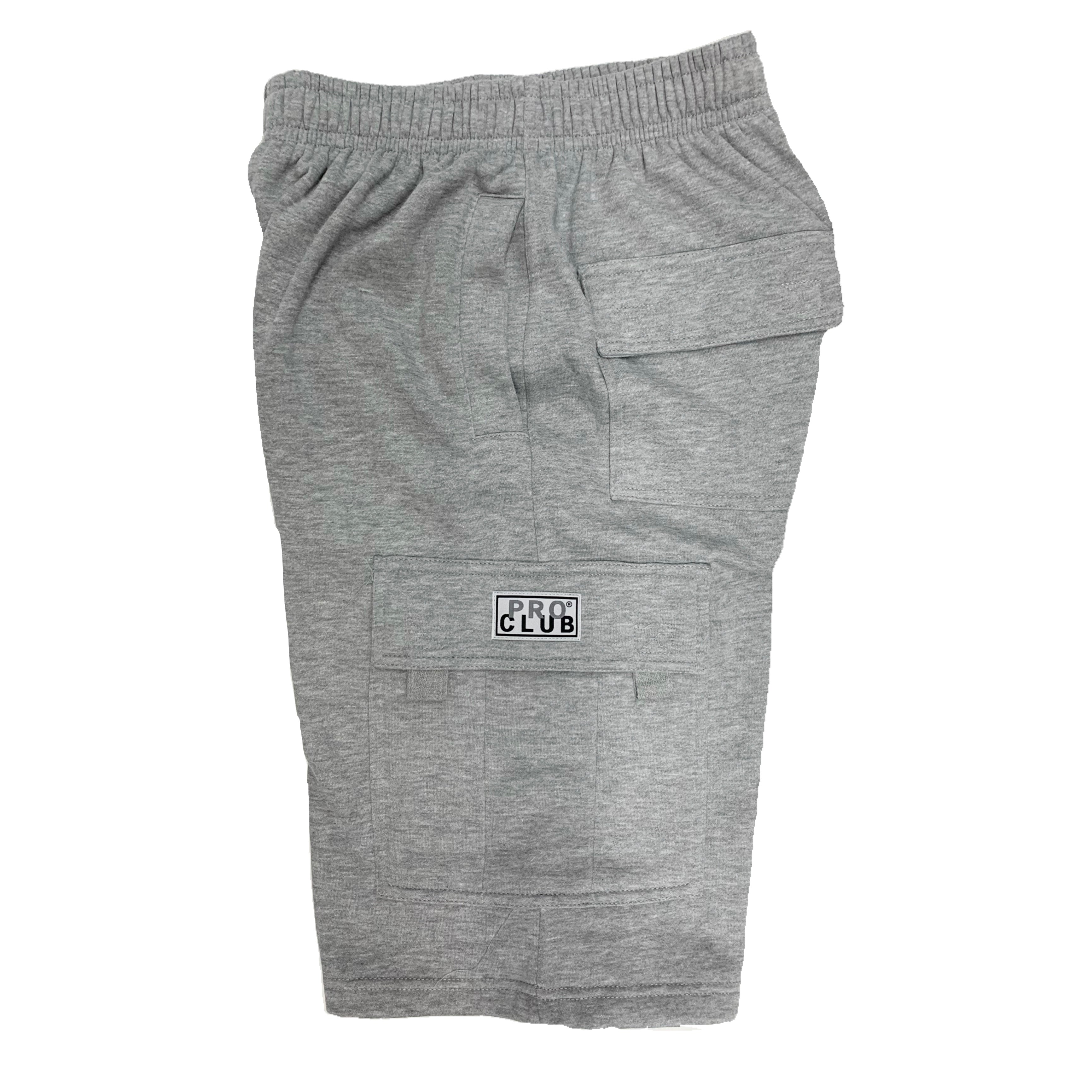 PRO CLUB Fleece Cargo Shorts Men's Casual Heavyweight Sweatpants 6 Pockets  S-7XL