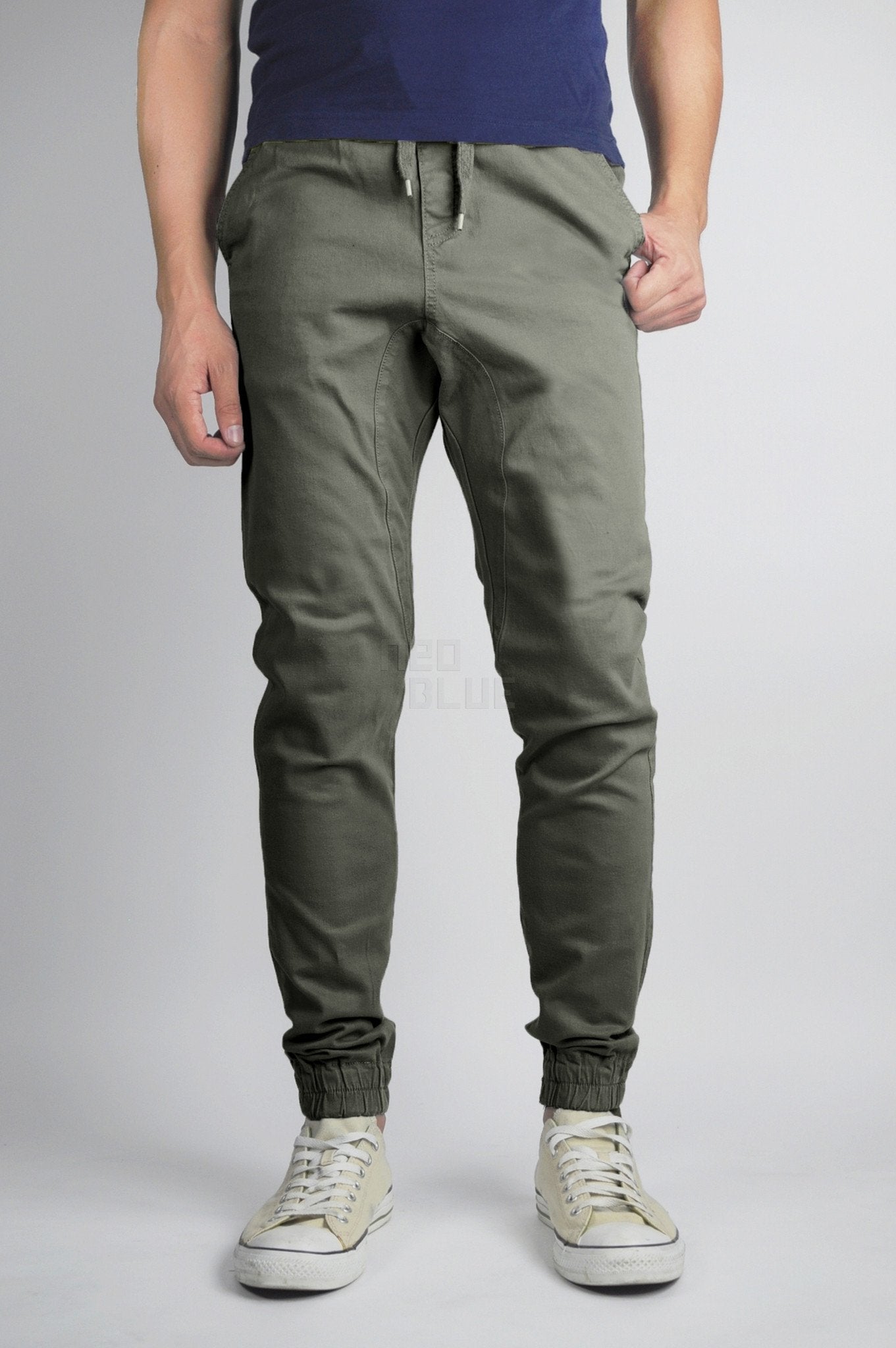 Neo Blue Jeans Army Green Jogger Pants